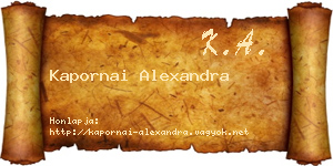 Kapornai Alexandra névjegykártya